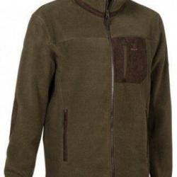 Blouson polaire brodé kaki PERCUSSION-XXL