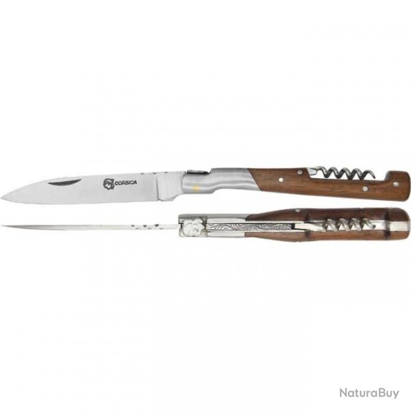 Couteau Van 12cm avec tire-bouchon Manche en bois de palissandre