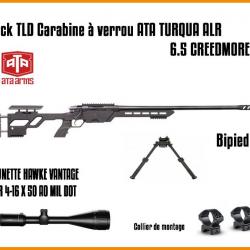 Pack TLD Carabine à verrou ATA TURQUA ALR - ATA 6.5 CREEDMORE + LUNETTE HAWKE VANTAGE IR 4-16X50 AO 
