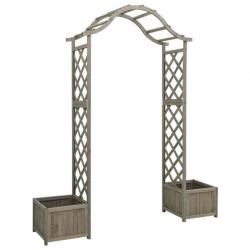 Pergola de jardin avec jardinière Gris Bois pin massif