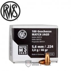 100 Ogives RWS cal 5.6mm 46gr Match Jagd