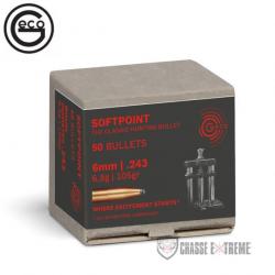 50 Ogives GECO Demi-Blindée Cal 6mm 105Gr SP