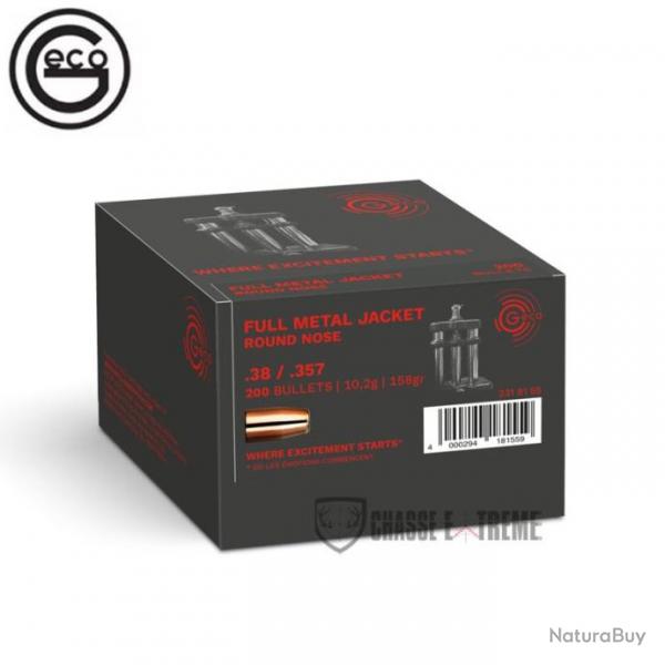 Ogives GECO Cal.38 SP (.357) 158gr FMJ (x200)