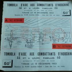 TOMBOLA D AIDE AUX COMBATTANTS D INDOCHINE  DECEMBRE 1953   / No 079496