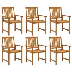 Chaises de jardin 6 pcs Bois d'acacia massif