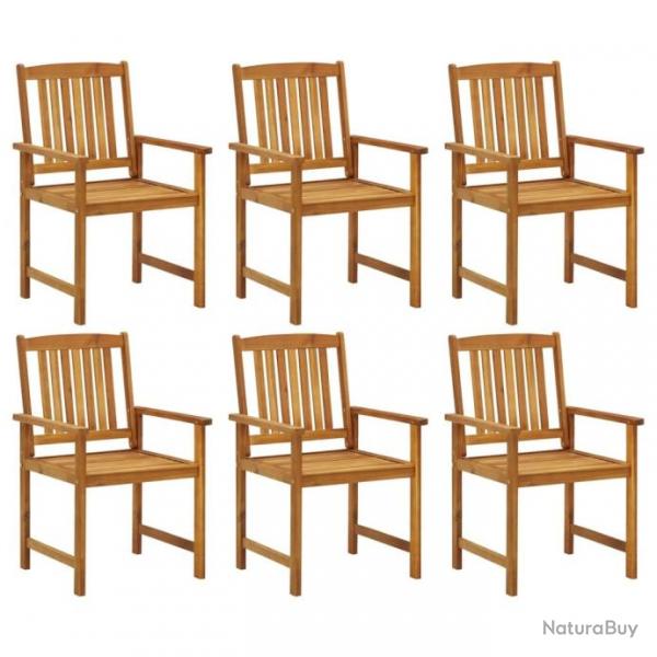 Chaises de jardin 6 pcs Bois d'acacia massif