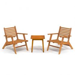 Mobilier à dîner de jardin Bois d'acacia massif