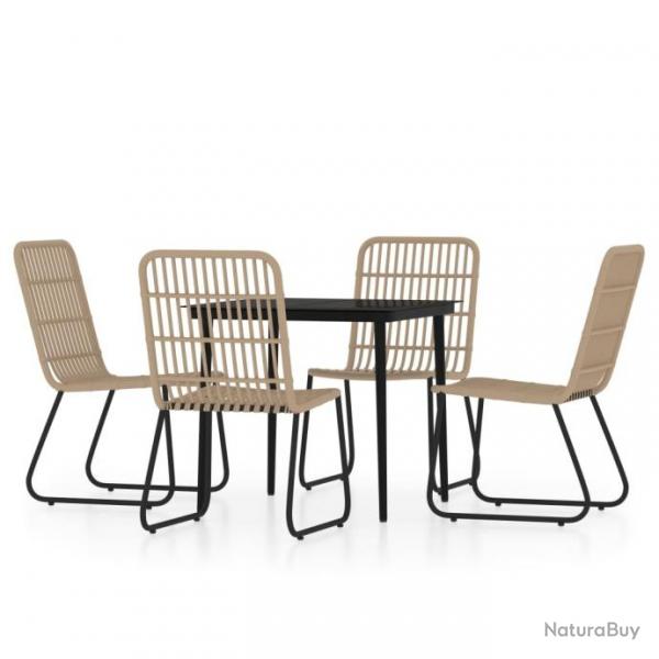 Ensemble de salle  manger de jardin 5 pcs Chne