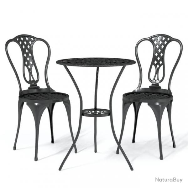 Ensemble de bistro 3 pcs Aluminium coul Noir