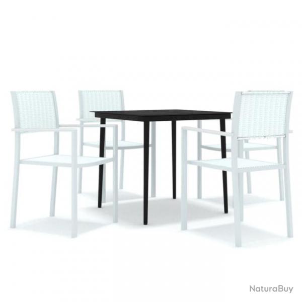 Ensemble de salle  manger de jardin 5 pcs Blanc