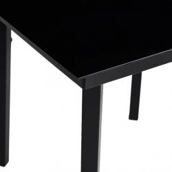 Table à dîner de jardin Noir 140x70x74 cm Acier et verre