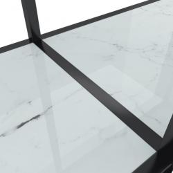 Table console Blanc 200x35x75,5 cm Verre trempé