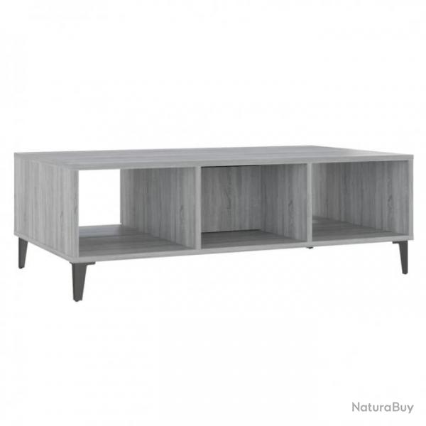 Table basse Sonoma gris 103,5x60x35 cm Agglomr