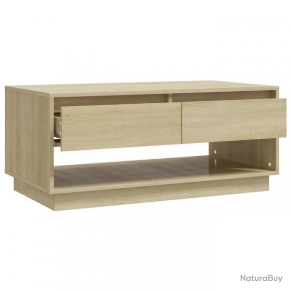 Table basse Chne sonoma 102,5x55x44 cm Agglomr