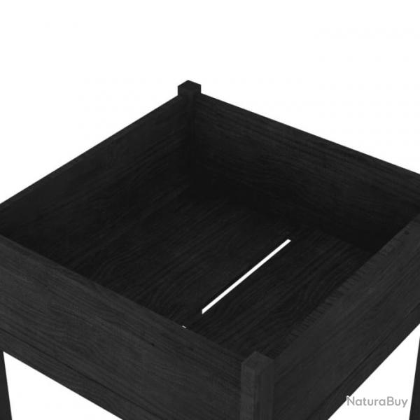 Jardinire d'extrieur Noir 70x70x70 cm Bois de pin massif