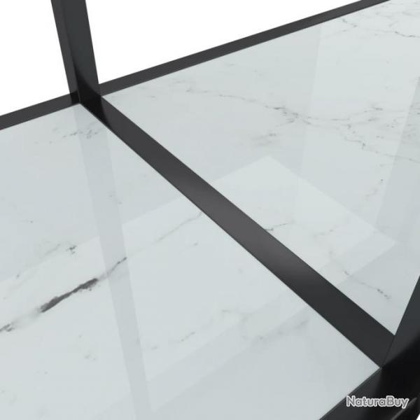 Table console Blanc 140x35x75,5 cm Verre tremp