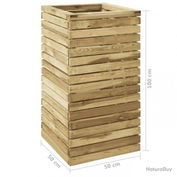 Lit surlev de jardin 50x50x100 cm Bois de pin imprgn