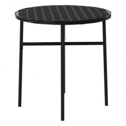 Mobilier à dîner de jardin 3 pcs Résine tressée Noir