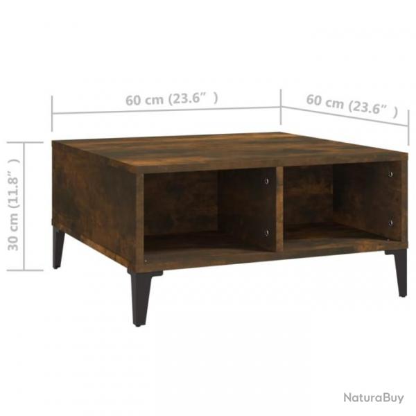 Table basse Chne fum 60x60x30 cm Agglomr