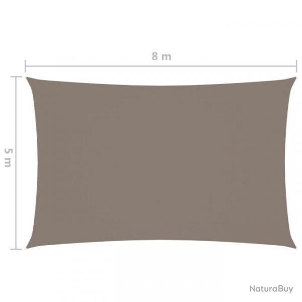 Voile de parasol Tissu Oxford rectangulaire 5x8 m Taupe