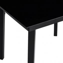 Table à dîner de jardin Noir 80x80x74 cm Acier et verre