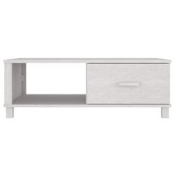 Table basse Blanc 100x55x35 cm Bois massif de pin