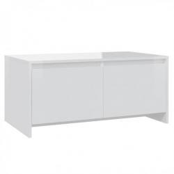 Table basse Blanc brillant 90x50x41,5 cm Aggloméré