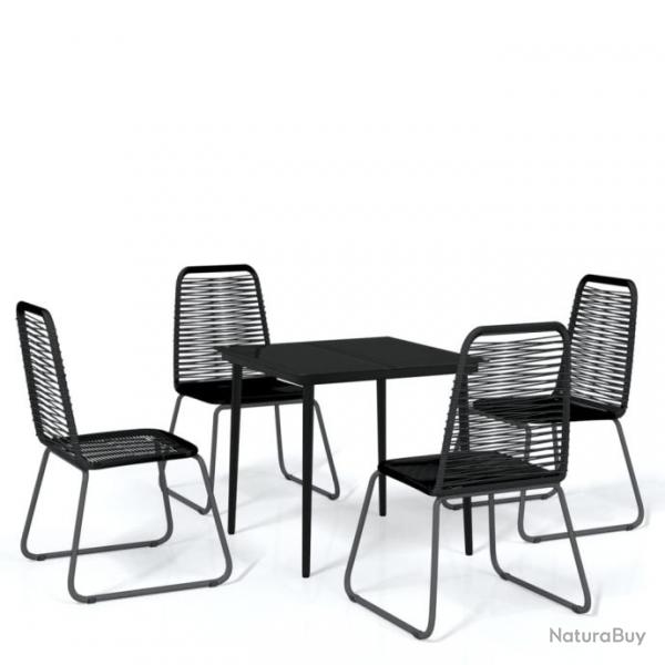 Ensemble de salle  manger de jardin 5 pcs Noir