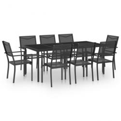 Mobilier de salle à manger d'extérieur 9 pcs Acier