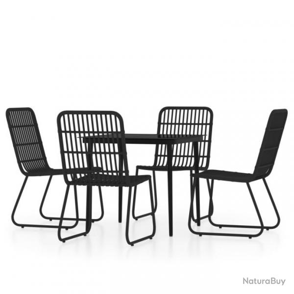 Ensemble de salle  manger de jardin 5 pcs Noir