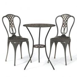 Ensemble de bistro 3 pcs Aluminium coulé Bronze