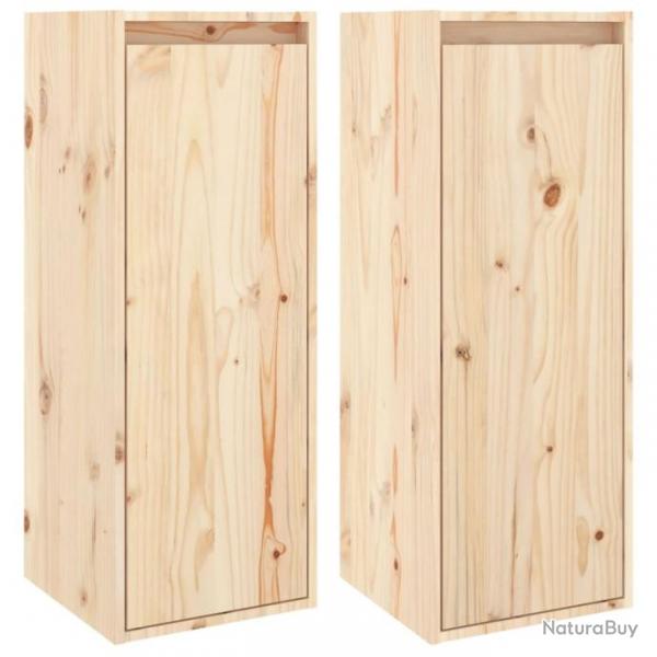 Armoires murales 2 pcs 30x30x80 cm Bois de pin massif