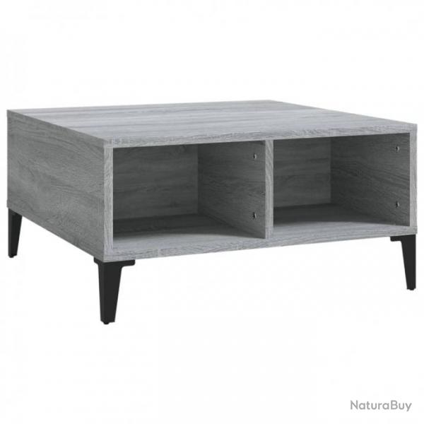 Table basse Sonoma gris 60x60x30 cm Agglomr