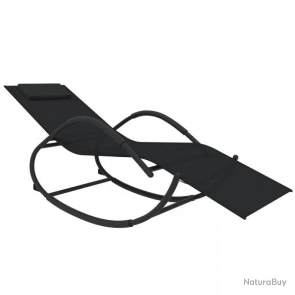 Chaise longue  bascule Noir Acier et textilne