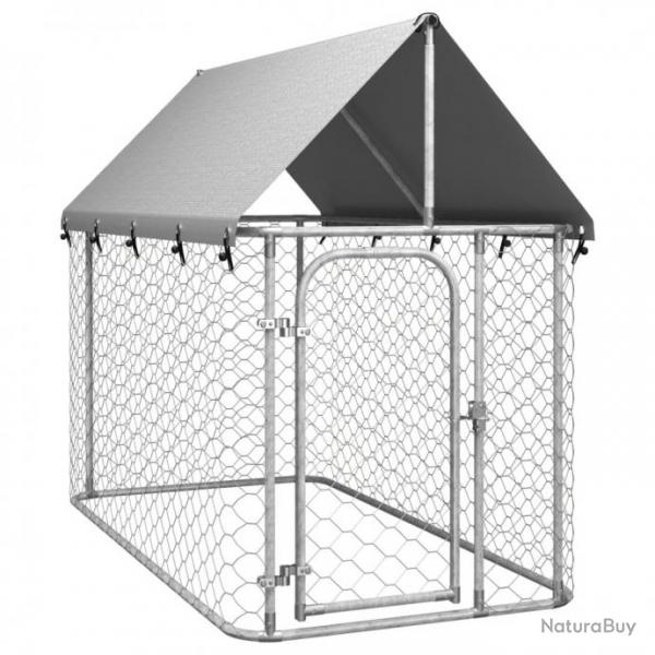 Chenil extrieur avec toit pour chiens 200x100x150 cm
