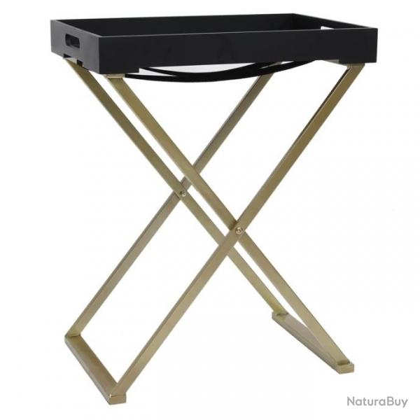 Table pliable Dor et noir 48x34x61 cm MDF