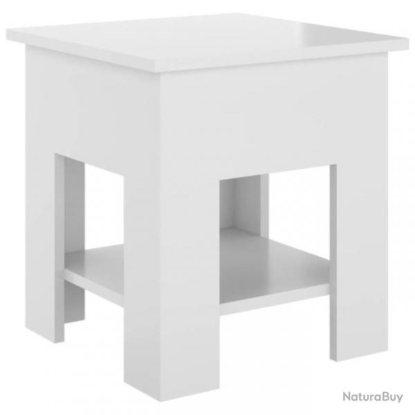 Table basse Blanc brillant 40x40x42 cm Bois d'ingnierie