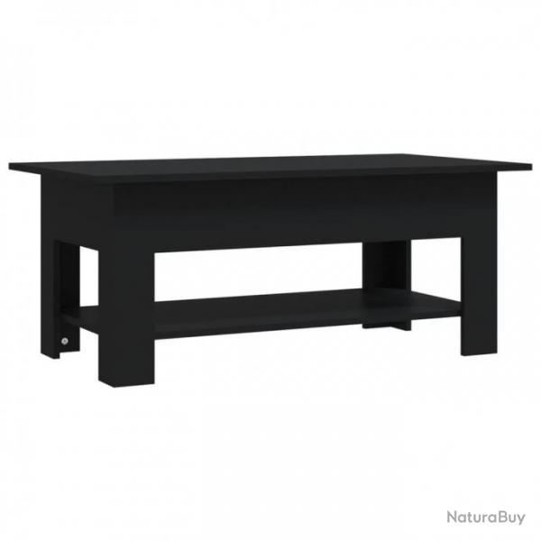 vidaXL Table basse Noir 102x55x42 cm Agglomr