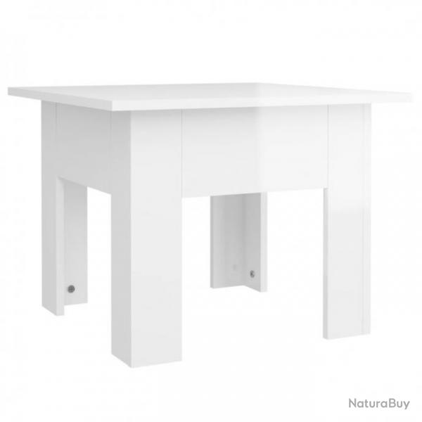 Table basse Blanc brillant 55x55x42 cm Agglomr