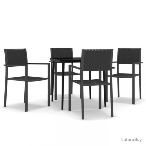 Ensemble de salle  manger de jardin 5 pcs Noir