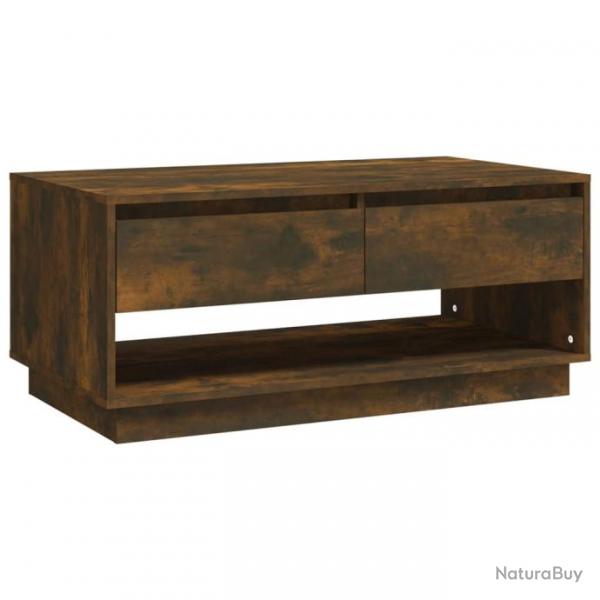 Table basse Chne fum 102,5x55x44 cm Agglomr