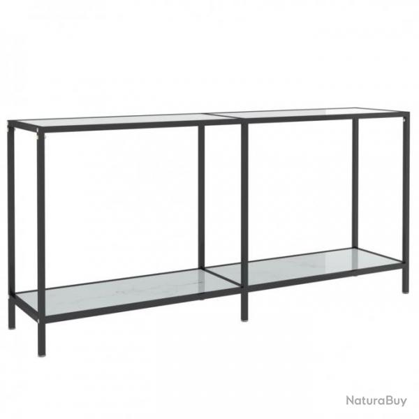 Table console Blanc 160x35x75,5 cm Verre tremp