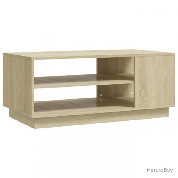 Table basse Chne sonoma 102x55x43 cm Agglomr