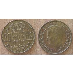Monaco 20 Francs 1950 prince Rainier Franc Principaute