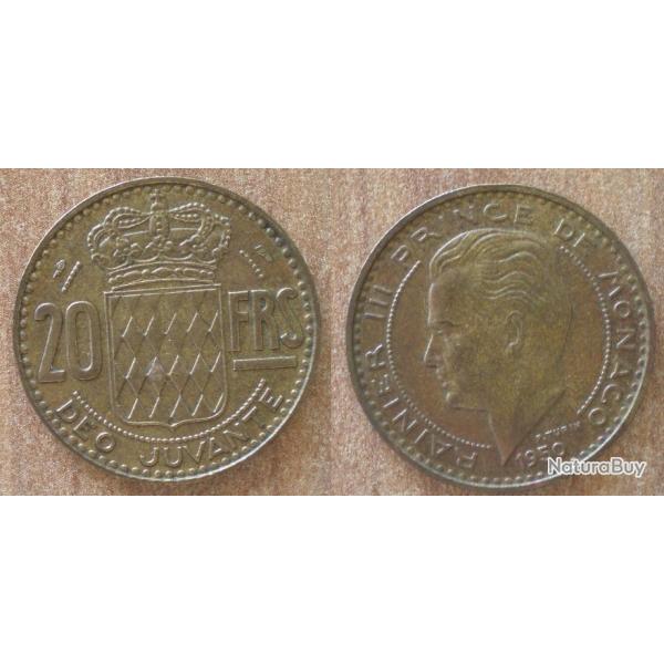 Monaco 20 Francs 1950 prince Rainier Franc Principaute