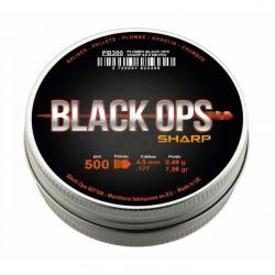 Boîte de 500 plombs Black Ops Sharp à tête pointue - Cal. 4.5 - Par 1