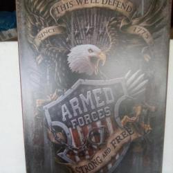 PLAQUE STYLE VINTAGE "" ARMED FORCES ""