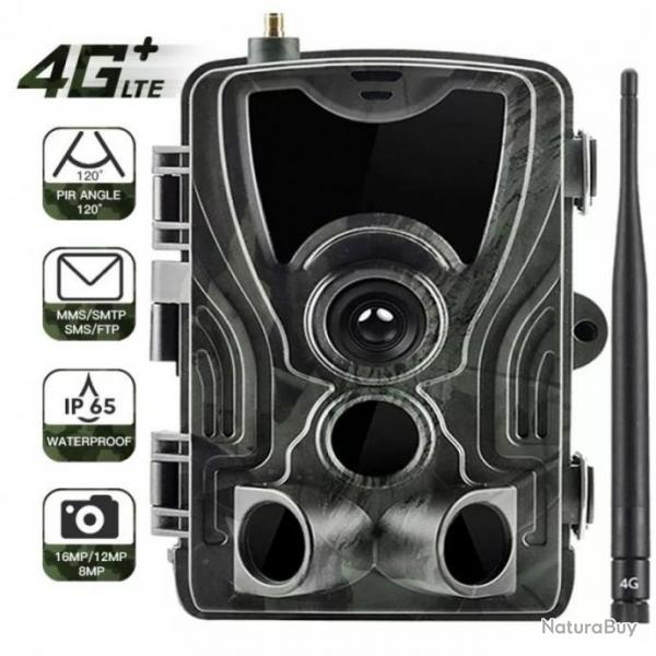 Camra de Chasse 4G 1080P 16MP Dtection Mouvement Vision Nocturne Infrarouge MMS Pile