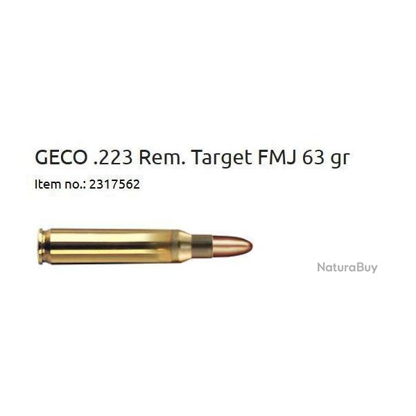 Munitions GECO cal.223 REM. FMJ 4.1G 63GR par 150