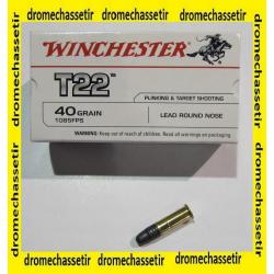1000 cartouches de 22Lr de marque Winchester T22, poids 40grs
